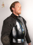 Black medieval knights breastplate