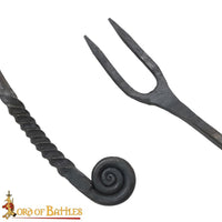 Blacksmith made forged Cooking fork for medieval reenactment feasting