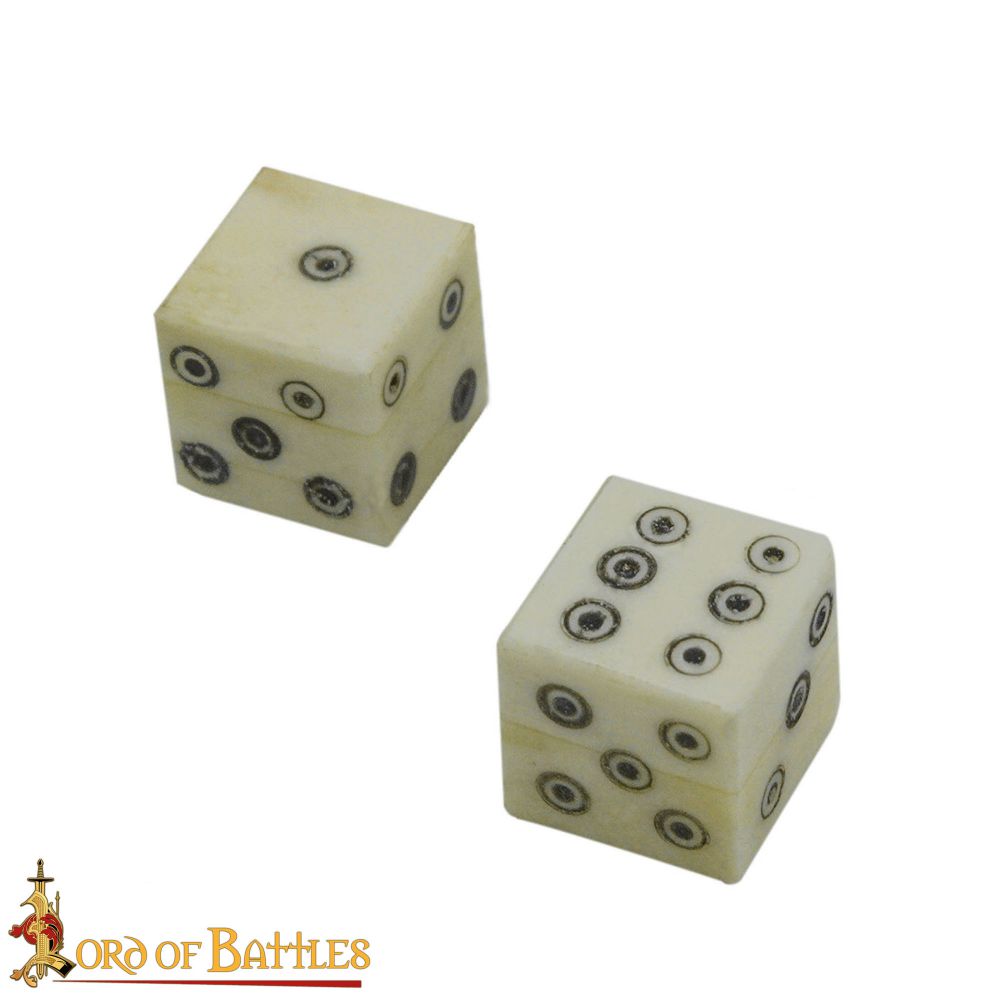 Ring and Dot Bone Dice 11.5mm