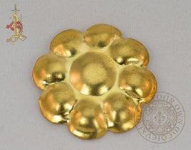 Brass flower stamping adornment for renaissance and medieval reenactment