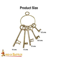 Brass extra large decorative key set
