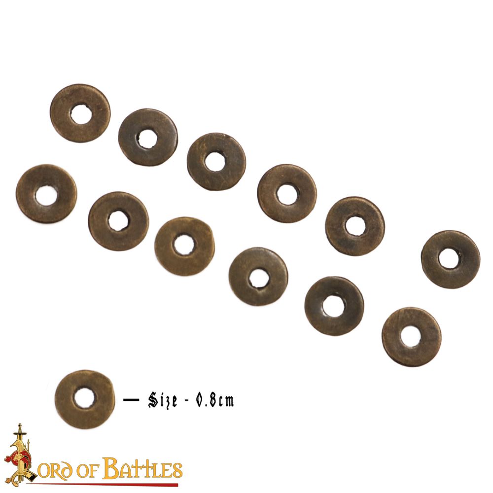 Brass Washer - 8mm wide, 3mm hole. set of 50