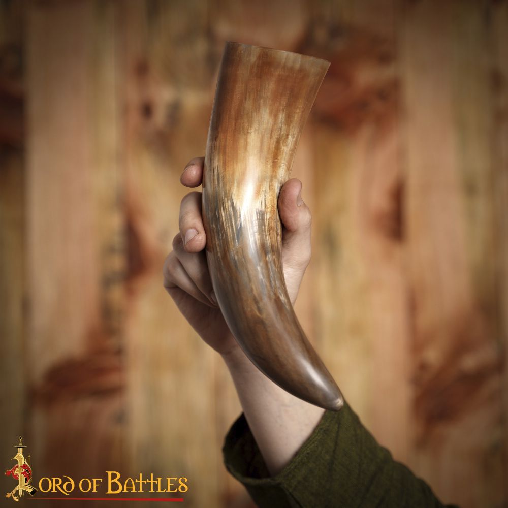 Brown Natural Rustic Drinking Horn 32cm - 38cm (13"-15")