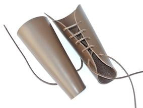 Brown Leather Archery Bracers - Veg Tan Leather (Pair)