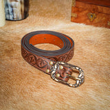 Brown leather Belt with Celtic design strap