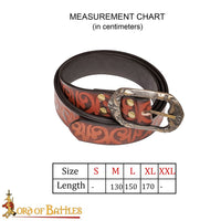 Brown renaissance belt with nature design motif