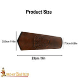 Celtic design leather Bracers in brown leather