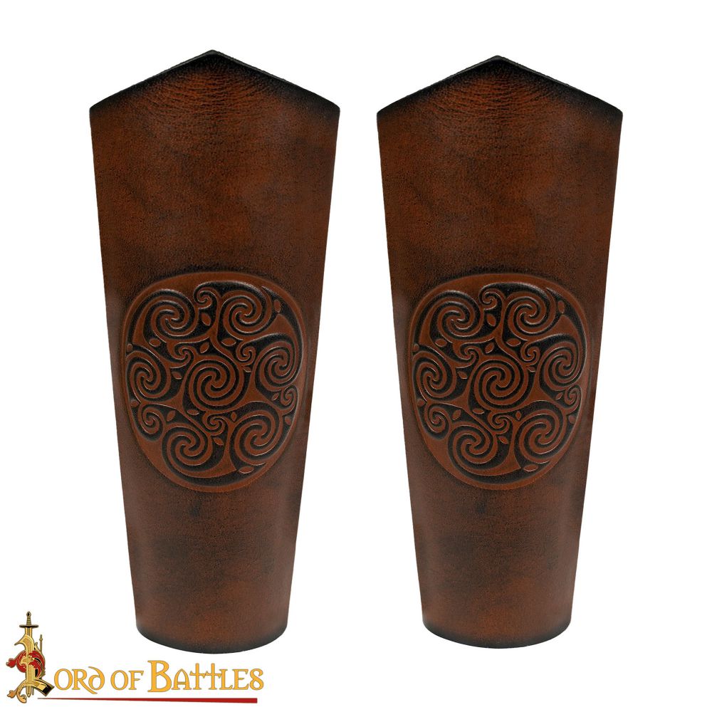 Celtic pattern leather Bracers