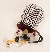 Chain mail dice bag medieval themed roleplaying game gift
