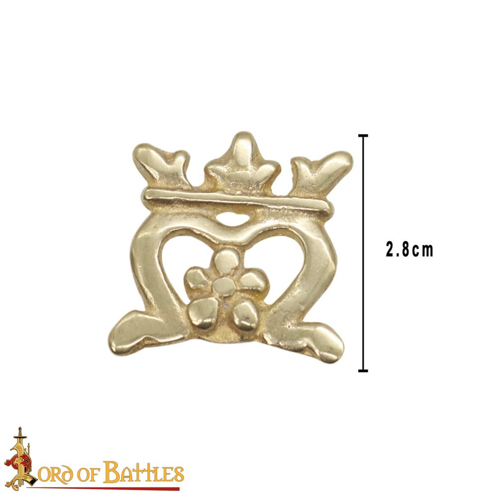 Crowned Heart Medieval 15th century Belt Mount reproduction