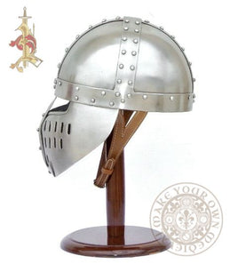Crusader  Spangenhelm with faceplate for reenactment combat made from 14 guage steel