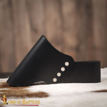 Crusader sword holder for costume made from black leather