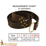 Dark brown belt with brass ring