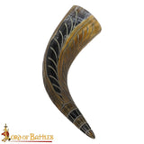 Driking horn or cup with leaf design for Medieval and LARP