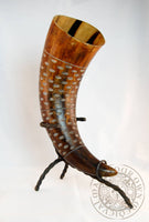 Large Carved Drinking Horn (13"-15")