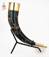 Large Brass Capped Drinking Horn (13"-15")