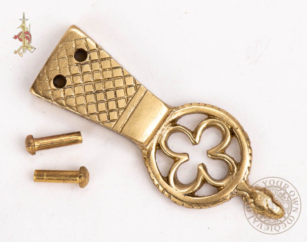 Acorn Quarter Foil Strap Strap End-  15mm Strap Width (14th to 15th century)
