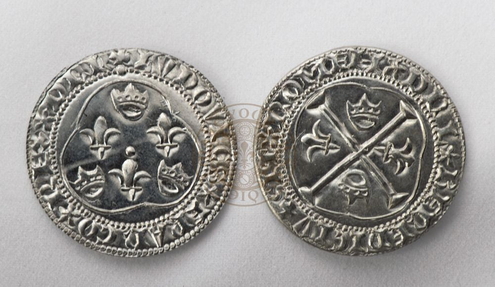 French 15th - 16th century écu d'argent White Crown Coin (1422 -1514)