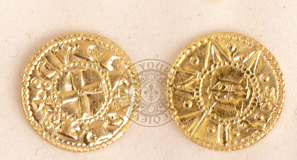 Gold Genovino medieval Italian coin 14 Genovino