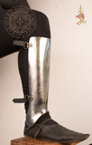 Greaves Open Back Medieval Leg Plate Armour