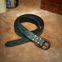 Green Belt with embossed belt strap