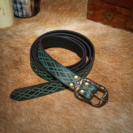 Green Belt with embossed belt strap