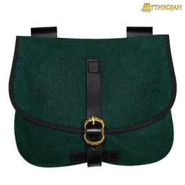 Green Medieval bag made from wool