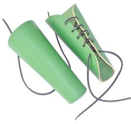 Green Leather Archery Bracers - Veg Tan Leather (Pair)
