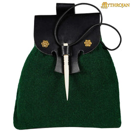 Green and black medieval bag