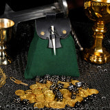 Green and black renaissance pouch