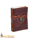 Green stone leather journal