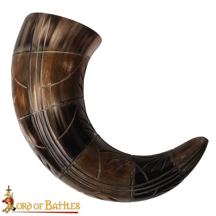 Hand carved drinking horn