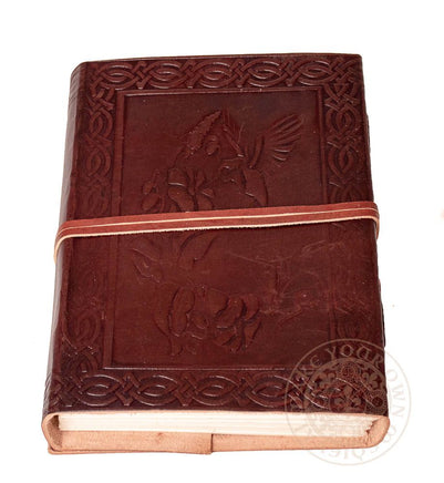 Humming bird and flower Leather Journal
