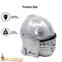 Italian Bellows sallet helm Renaissance plate armor reproduction