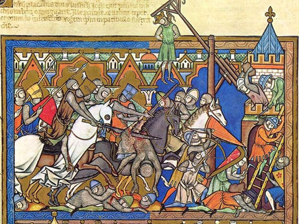 Kettle helm shown in the Maciejowski Bible