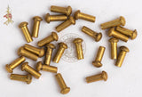 Knife making brass rivets