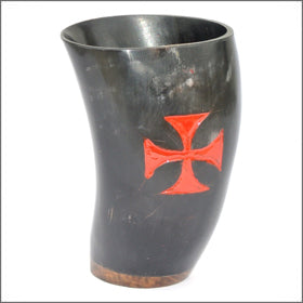 Knights templar horn ale cup for SCA and Medieval feasting