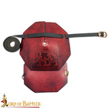 LARP Leather spaulder armour made from red leather