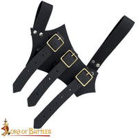 LARP Sword Scabbard Holder Frog in Black Leather