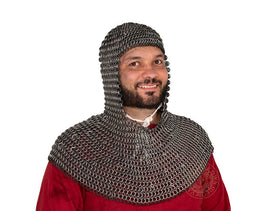 LARP Coif made from Rubber and Aluminium 10mm 14g Rings low weight