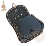 LARP healer black leather bag for medieval paladin characters