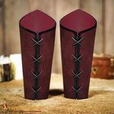 LOTR Leather Bracers made from red leather