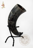 Ladies drinking horn with carved vine and flowers