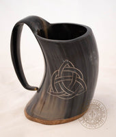 Large celtic Triqueta Ale Horn Tankard