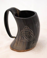 Large viking Triqueta Ale Horn Tankard