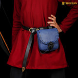 Large blue renaissance costume bag