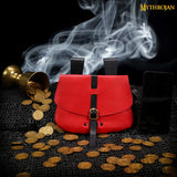 Large red renaissance costume bag