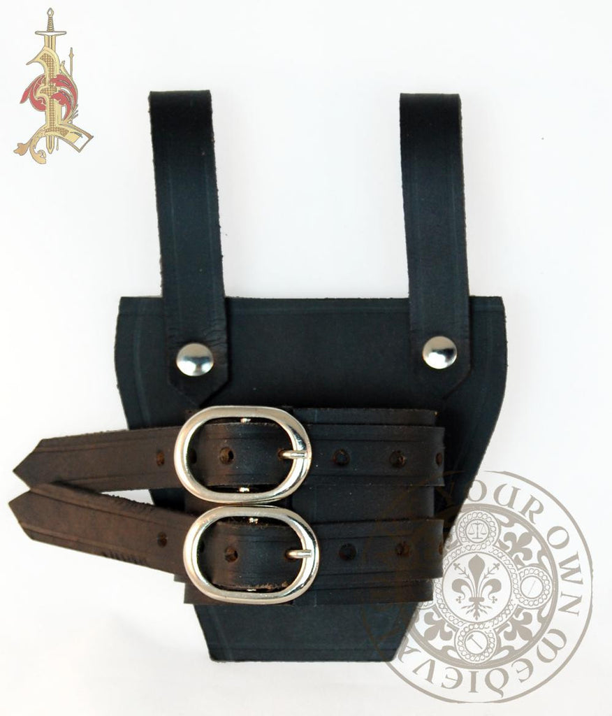 Sword Holder / Frog with Two Buckles - Black