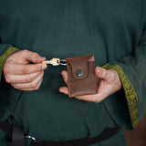 Leather Coin Pouch with Keychain