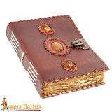 Leather Journal with three stones